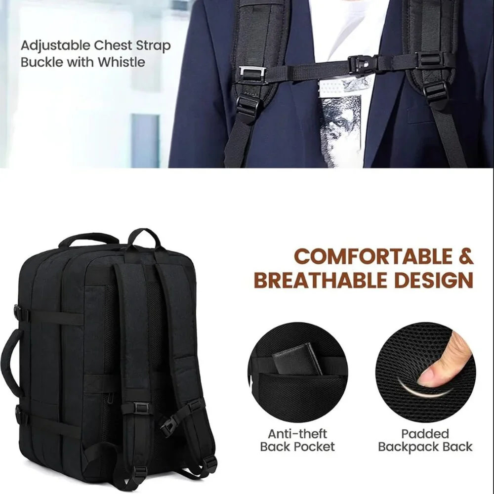 NWT Lovevook 4 pc Cloudwalker Travel Backpack 30L Dark Grey MSRP $54.99